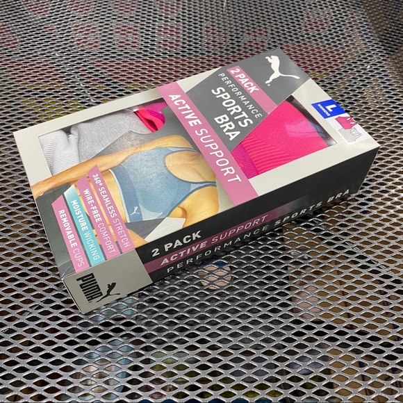 2 Pack - Puma Women's Seamless Sports Bras - New - Picture 2 of 7